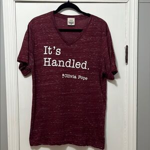 Maroon Graphic V-Neck T-Shirt